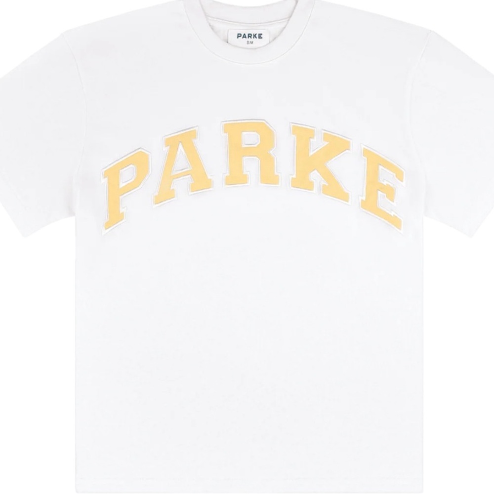 Parke Short Sleeve Tee in White and Yellow basically brand new